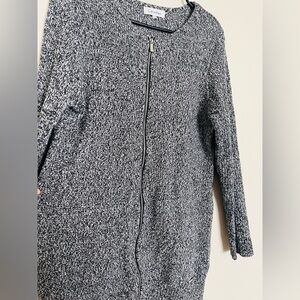 CALVIN KLEIN Sweater Womens Large Gray Zip Up